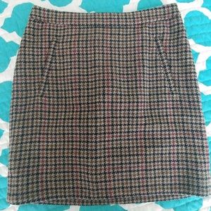 J. Crew zip-pocket houndstooth wool mini skirt